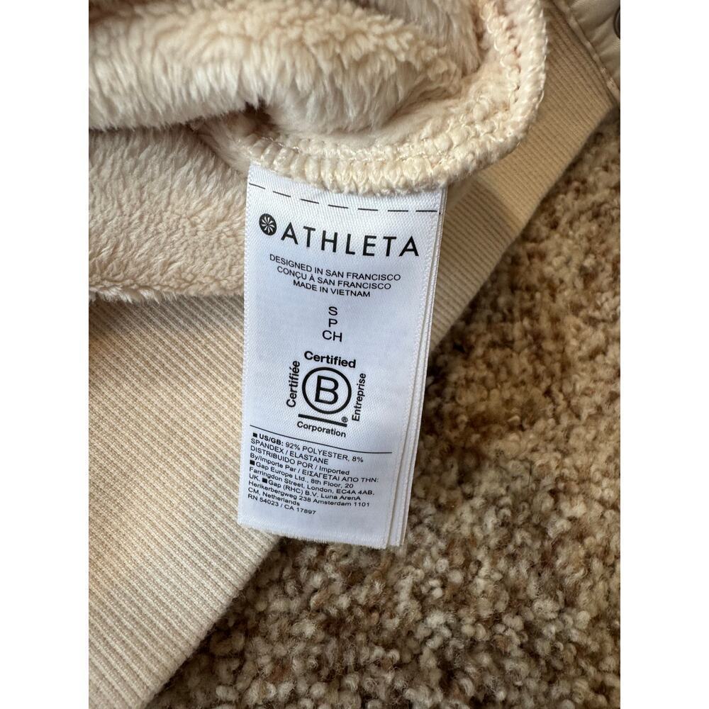 Athleta pullover sweatshirt, heavy velour size SP (small/Petite); Cream - Picture 8 of 12